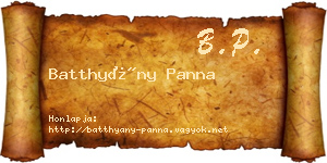 Batthyány Panna névjegykártya